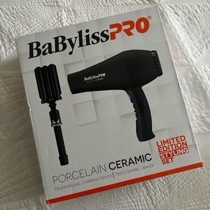 BABYLISSPRO PORCELAIN CERAMIC TRIPLE BARREL WAVER & PROFESSIONAL DRYER